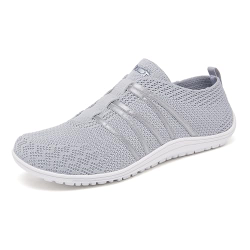 Merdoo Barfußschuhe Damen Herren Leicht Barfuss Schuhe Damen Slip On Sneakers Weich Barefoot Shoes Men Bequeme Sportschuhe rutschfest Gymnastikschuhe Atmungsaktiv Sommerschuhe Barfussschuhe Grau 44EU von Merdoo