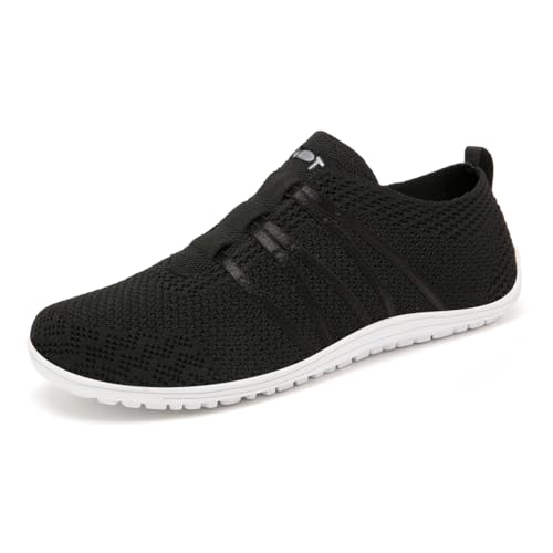 Merdoo Barfußschuhe Damen Herren Leicht Barfuss Schuhe Damen Slip On Sneakers Weich Barefoot Shoes Bequeme Sportschuhe rutschfest Gymnastikschuhe Atmungsaktiv Sommerschuhe Barfussschuhe Schwarz 38EU von Merdoo