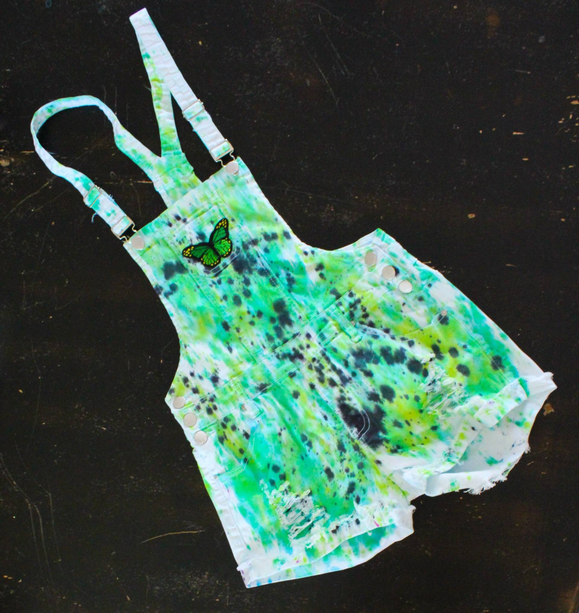 Grün Schmetterling Krawattenfarben Overalls Groß Grün Schmetterling Krawattenfarben Overalls Groß von MeresArtShop