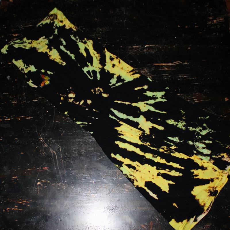Schwarz & Gelb Reverse Tie Dye Maxi Rock Medium von MeresArtShop