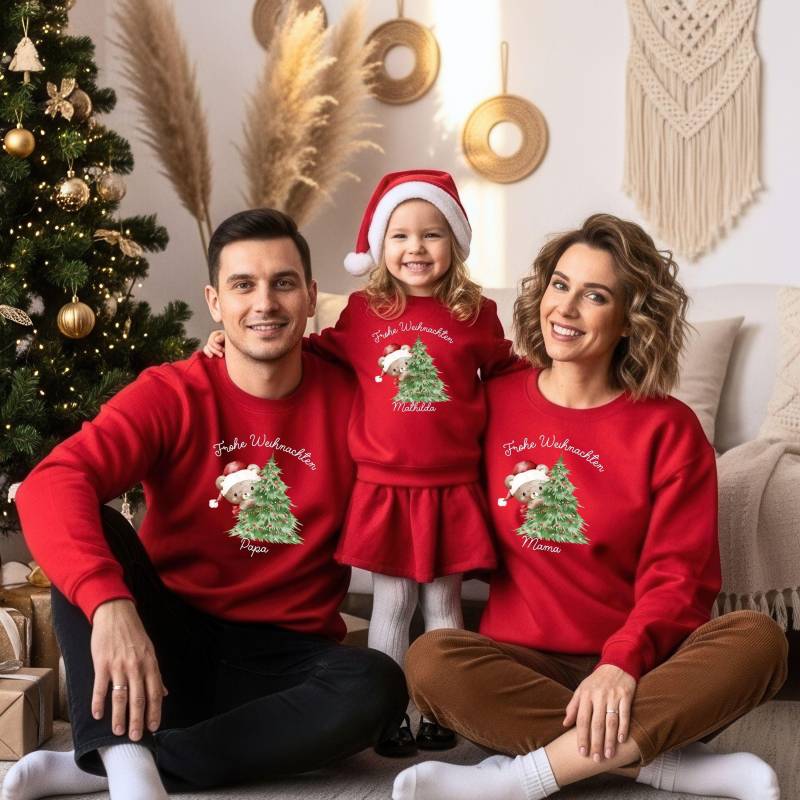 Weihnachtspullover Familie Kinder | Partnerlook Weihnachten, Personalisiert Familienoutfit, Christmas Sweater, Weihnachtsoutfit Geschwister von MeridaleDesign