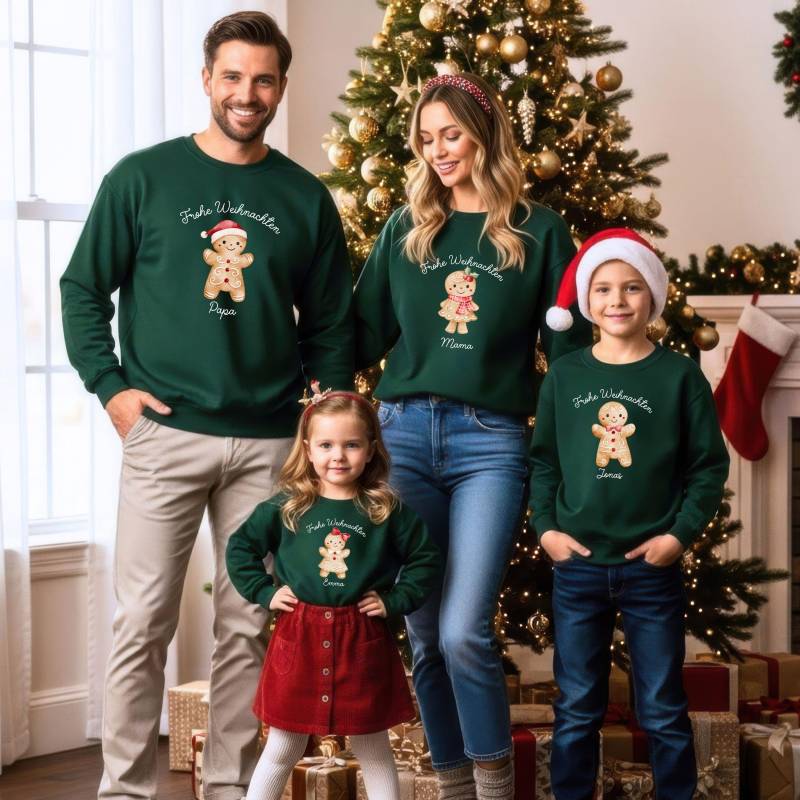 Weihnachtspullover Familie Kinder | Partnerlook Weihnachten, Personalisiert Familienoutfit, Christmas Sweater, Weihnachtsoutfit Geschwister von MeridaleDesign