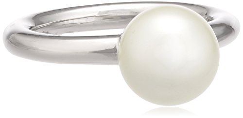 Merii Damen-Ring 925 Sterlingsilber rhodiniert Synthetische Perle weiß Gr. 54 (17.2) M0382R/90/C7/54 von Merii