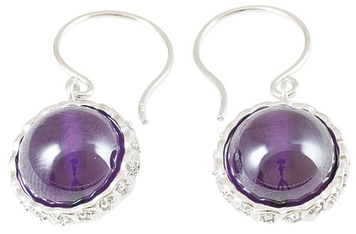 Merii Ohrringe Sterling-Silber 925 Zirkonia Violett von Merii