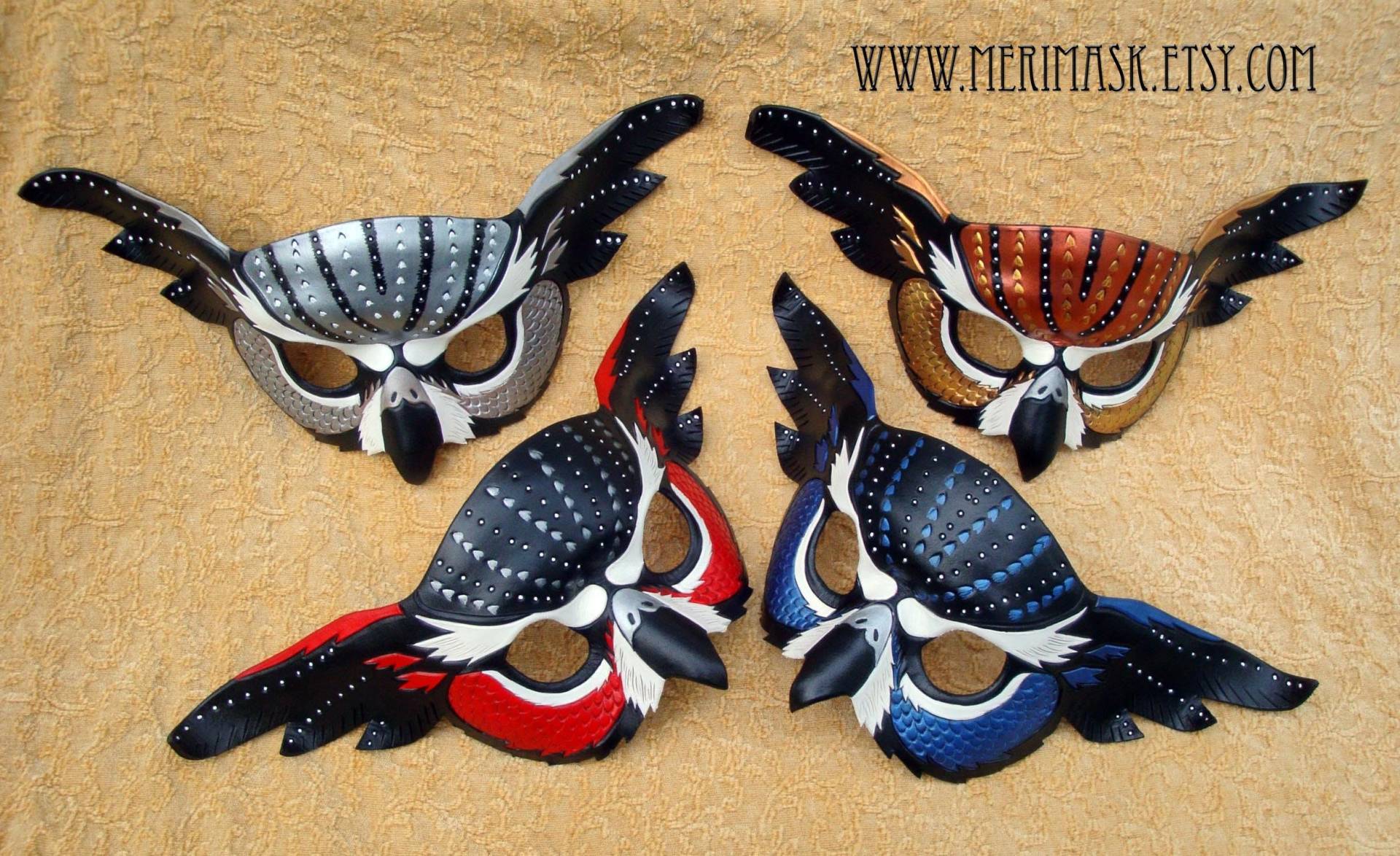 Handgefertigte Eulen Maske Fantasy Kostüm, Mardi Gras, Halloween Made To Order Handgefertigte Eulen Maske Fantasy Kostüm, Mardi Gras, Halloween Made To Order von Merimask