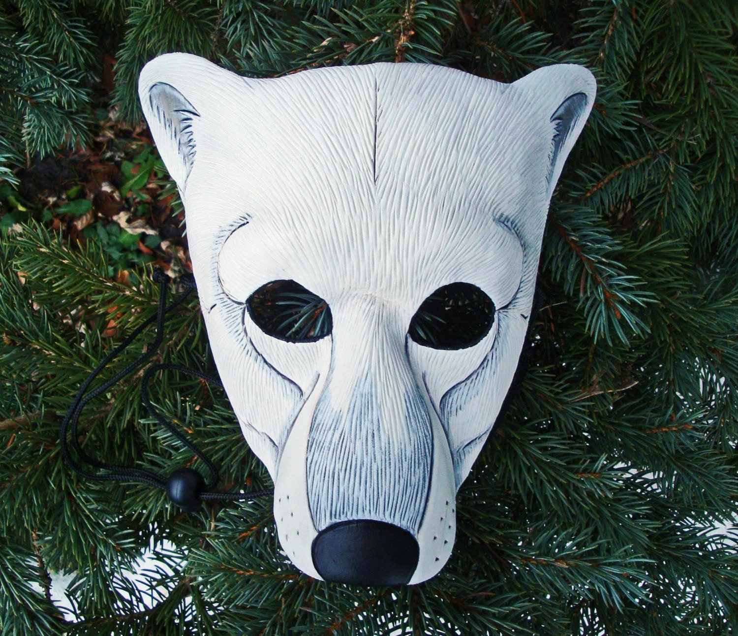 Handgeschnitzte Leder Eisbär Maske Kostüm, Karneval, Brennender Mann Auf Bestellung Handgeschnitzte Leder Eisbär Maske Kostüm, Karneval, Brennender Mann Auf Bestellung von Merimask