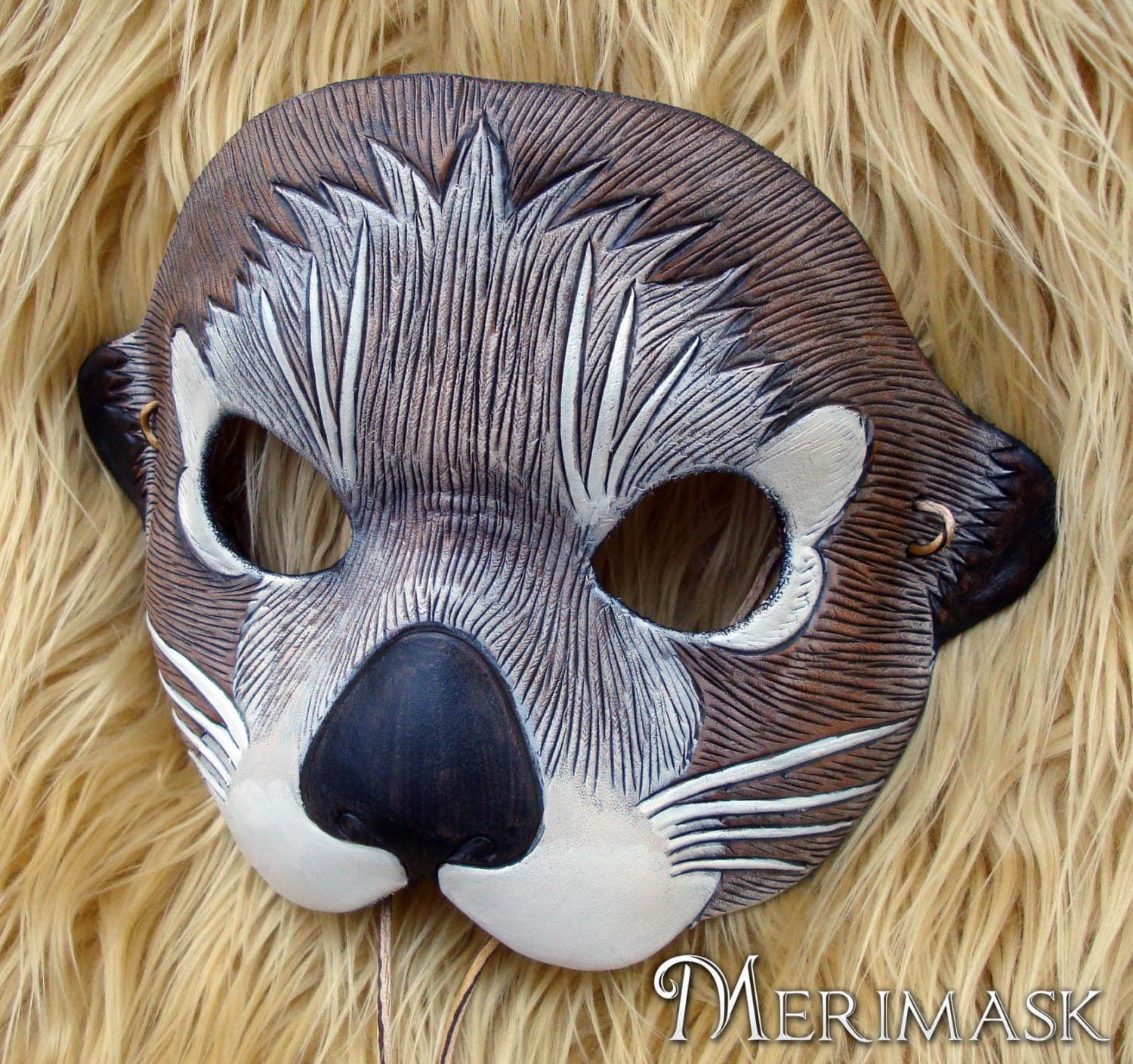 Ledermaske Made To Order Otter Maske ..kostüm Karneval Halloween Seeotter Fischotter Ledermaske Made To Order Otter Maske ..kostüm Karneval Halloween Seeotter Fischotter von Merimask