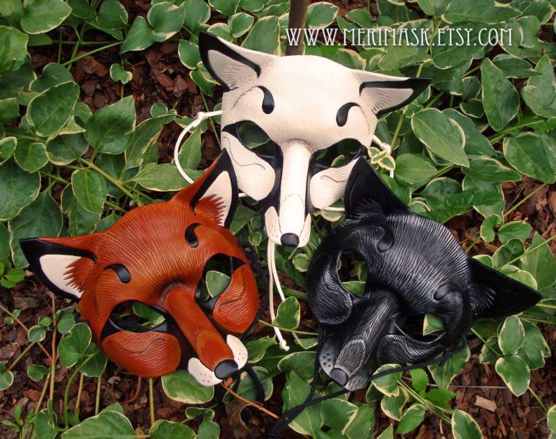 Made-To-Order Leder Fuchs Maske Maskerade Kostüm, Halloween Made-To-Order Leder Fuchs Maske Maskerade Kostüm, Halloween von Merimask