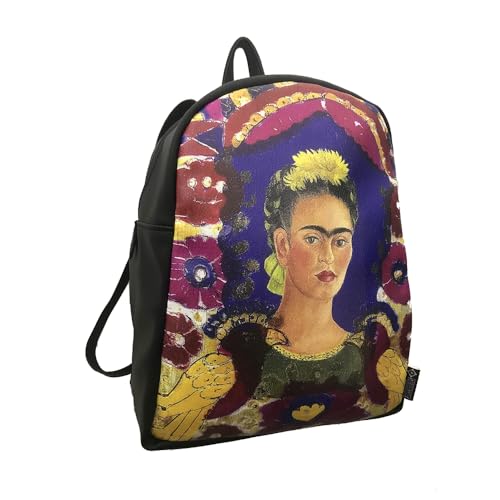 Merinda Frida Selbstportrait-Rucksack mit Vögeln, Rucksack Frida, Schwarz , M von Merinda