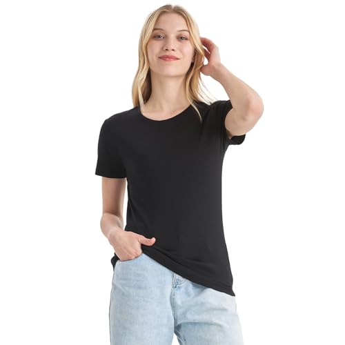 Merino Protect 100% Merino Wolle Shirt Damen Kurzarm Rundhals Wolle Unterhemd Geruchsresistenz Funktionsunterwäsche Reisen Wandern Merinowolle Unterwäsche von Merino Protect