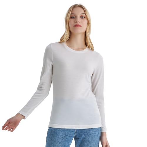 Merino Protect 100% Merino Shirt Damen Langarm Warme Unterwäsche Weicher Unterhemd Ideal Wandern Und Skifahren von Merino Protect