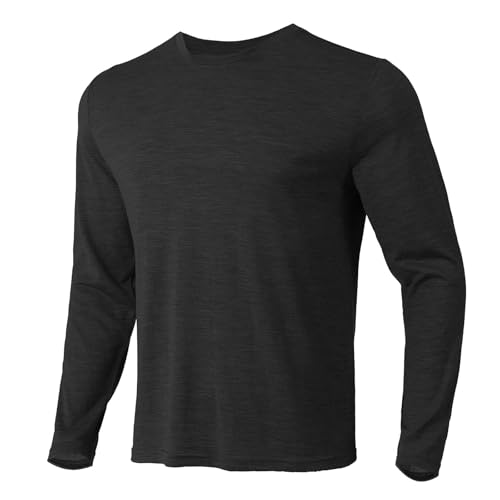 Merino Protect 100% Merino Unterwäsche Herren Weiche Langarmshirts Geruchsresistent Merinowolle Unterhemd zum Jagen Wandern von Merino Protect