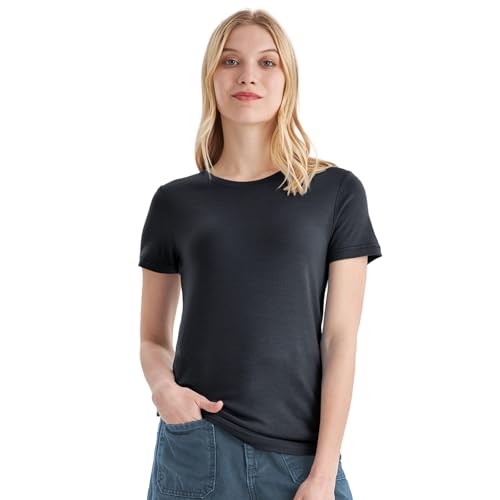 Merino Protect 100% Merino Wolle Shirt Damen Kurzarm Rundhals Wolle Unterhemd Geruchsresistenz Funktionsunterwäsche Reisen Wandern Merinowolle Unterwäsche von Merino Protect