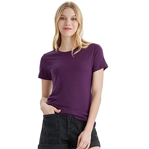 Merino Protect 100% Merino Wolle Shirt Damen Kurzarm Rundhals Wolle Unterhemd Geruchsresistenz Funktionsunterwäsche Reisen Wandern Merinowolle Unterwäsche von Merino Protect