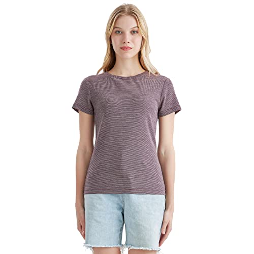 Merino Protect 100% Merino Wolle Shirt Damen Kurzarm Rundhals Wolle Unterhemd Geruchsresistenz Funktionsunterwäsche Reisen Wandern Merinowolle Unterwäsche von Merino Protect