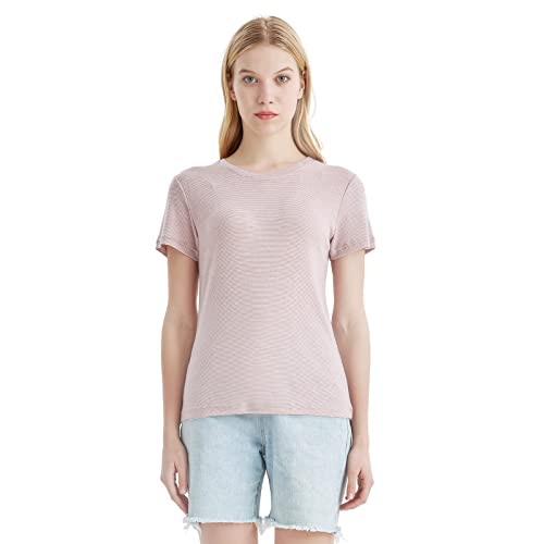 Merino Protect 100% Merino Wolle Shirt Damen Kurzarm Rundhals Wolle Unterhemd Geruchsresistenz Funktionsunterwäsche Reisen Wandern Merinowolle Unterwäsche von Merino Protect