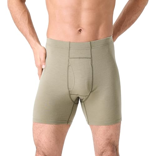 Merino Protect Herren Merino Unterwäsche mit Fly Geruchshemmend Atmungsaktive Boxer Shorts für Lange Reisen und Wanderungen von Merino Protect
