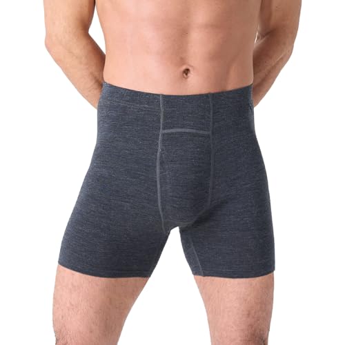 Merino Protect Herren Merino Unterwäsche mit Fly Geruchshemmend Atmungsaktive Boxer Shorts für Lange Reisen und Wanderungen von Merino Protect