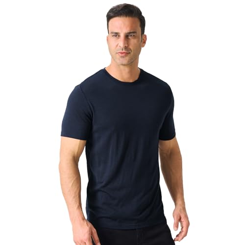 Merino Protect Merino Shirt Herren Geruchshemmend Funktionelles Mischgewebe T-Shirt Leichtes Merinowolle Wandershirt zum Wandern Reisen von Merino Protect