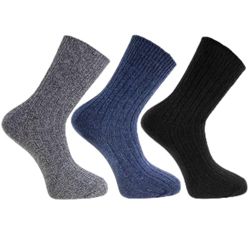 Merino Wool 6 Paar Socken Warme Wolle Wandersocken Atmungsaktiv Wollsocken Geschenke Wintersocken Stricksocken MISCHFARBE (EU 39-42) von Merino Wool