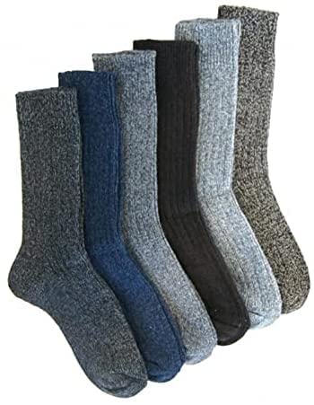 Merino Wool 6 Paar Socken Warme Wolle Wandersocken Atmungsaktiv Wollsocken Geschenke Wintersocken Stricksocken MISCHFARBE (EU 43-45) von Merino Wool