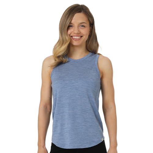 Merino.tech 100% Merino Unterwäsche Damen, Merino Unterhemd Damen, Thermo Sport Top Trägertop Tank Top aus Merinowolle (Medium, Deep Blue) von Merino.tech