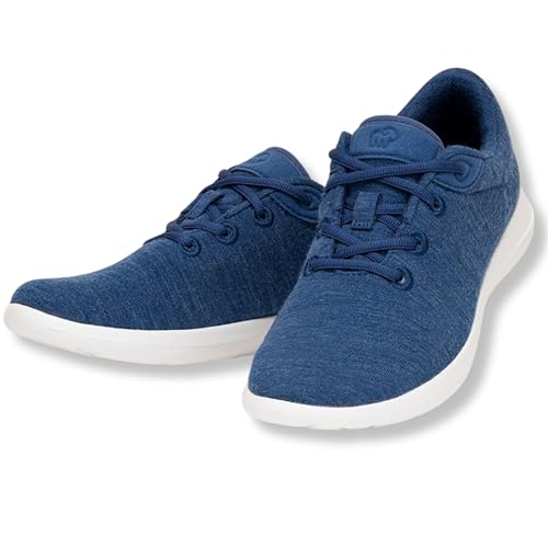 Merinos® Sneaker Damen Schuhe Merinowolle Jeans-Blau - Lace Up Sommer Freizeitschuhe & Sportschuhe bequem, atmungsaktiv, leicht Frauen & Damen-Schuhe mit Schnürsenkel - Shoes Women 37 von Merinos