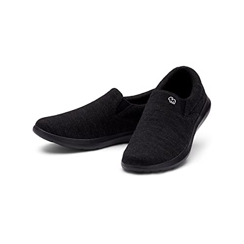 Merinos® Sneaker Slip-On Damen Schuhe Merinowolle Schwarz - Sommer Freizeitschuhe & Sportschuhe bequem atmungsaktiv leicht - Schlupfschuh Slipper Frauen & Damen-Schuhe ohne Schnürsenkel Shoes Women 39 von Merinos
