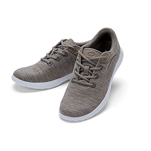 Merinos® Sneaker Damen Schuhe Merinowolle Beige - Lace Up Sommer Freizeitschuhe & Sportschuhe bequem, atmungsaktiv, leicht Frauen & Damen-Schuhe mit Schnürsenkel - Shoes Women 41 von Merinos