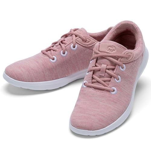 Merinos® Sneaker Damen Schuhe Merinowolle Rosa - Lace Up Sommer Freizeitschuhe & Sportschuhe bequem, atmungsaktiv, leicht Frauen & Damen-Schuhe mit Schnürsenkel - Shoes Women 41 von Merinos