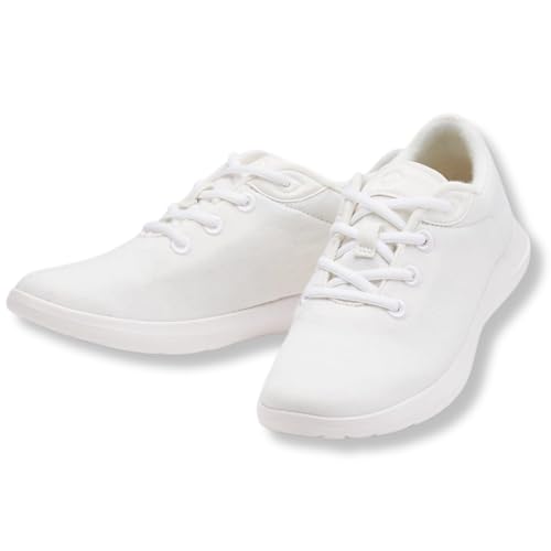 Merinos® Sneaker Damen Schuhe Merinowolle Weiß - Lace Up Sommer Freizeitschuhe & Sportschuhe bequem, atmungsaktiv, leicht Frauen & Damen-Schuhe mit Schnürsenkel - Shoes Women 39 von Merinos