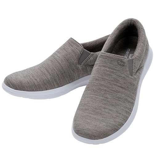 Merinos® Sneaker Slip-On Herren Schuhe Merinowolle Beige - Sommer Freizeitschuhe & Sportschuhe bequem, atmungsaktiv, leicht - Schlupfschuh Männer & Herren-Schuhe ohne Schnürsenkel - Shoes Men 42 von Merinos