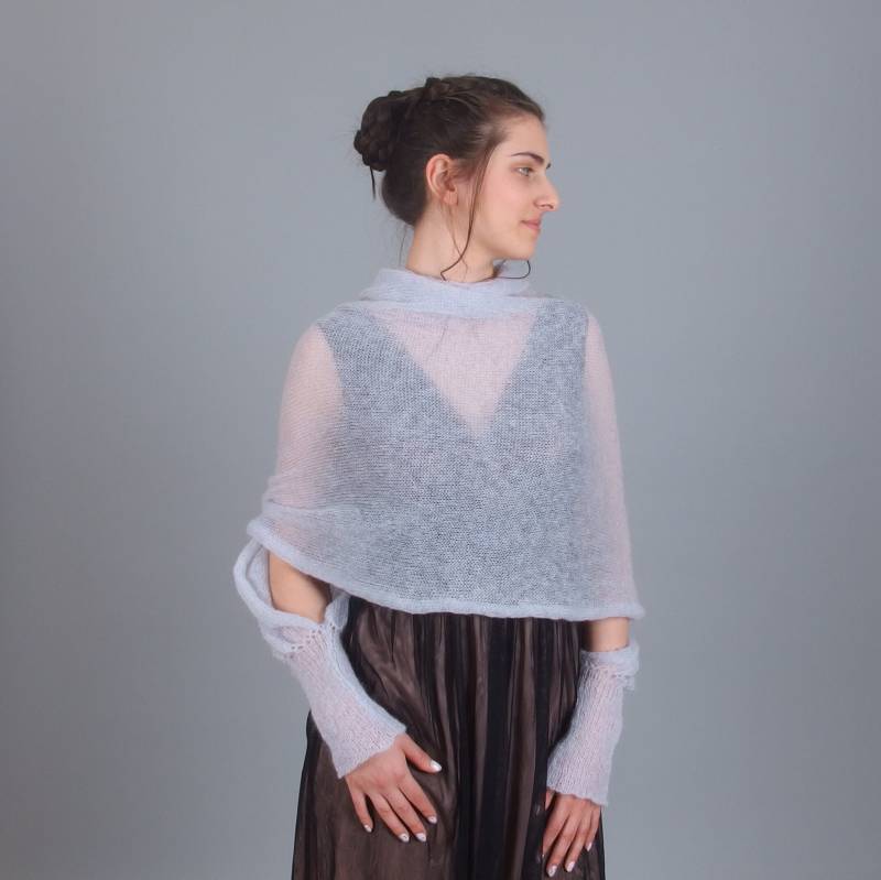 Infinity-Schal Wickeln, Schiere Verdrehte Hochzeit-Pullover, Braut Brautjungfer Vertuschen, Mohair Top, Durchsichtig Abendkleid Topper Infinity-Schal Wickeln, Schiere Verdrehte Hochzeit-Pullover, Braut Brautjungfer Vertuschen, Mohair Top, Durchsichtig Abendkleid Topper von Merinossa