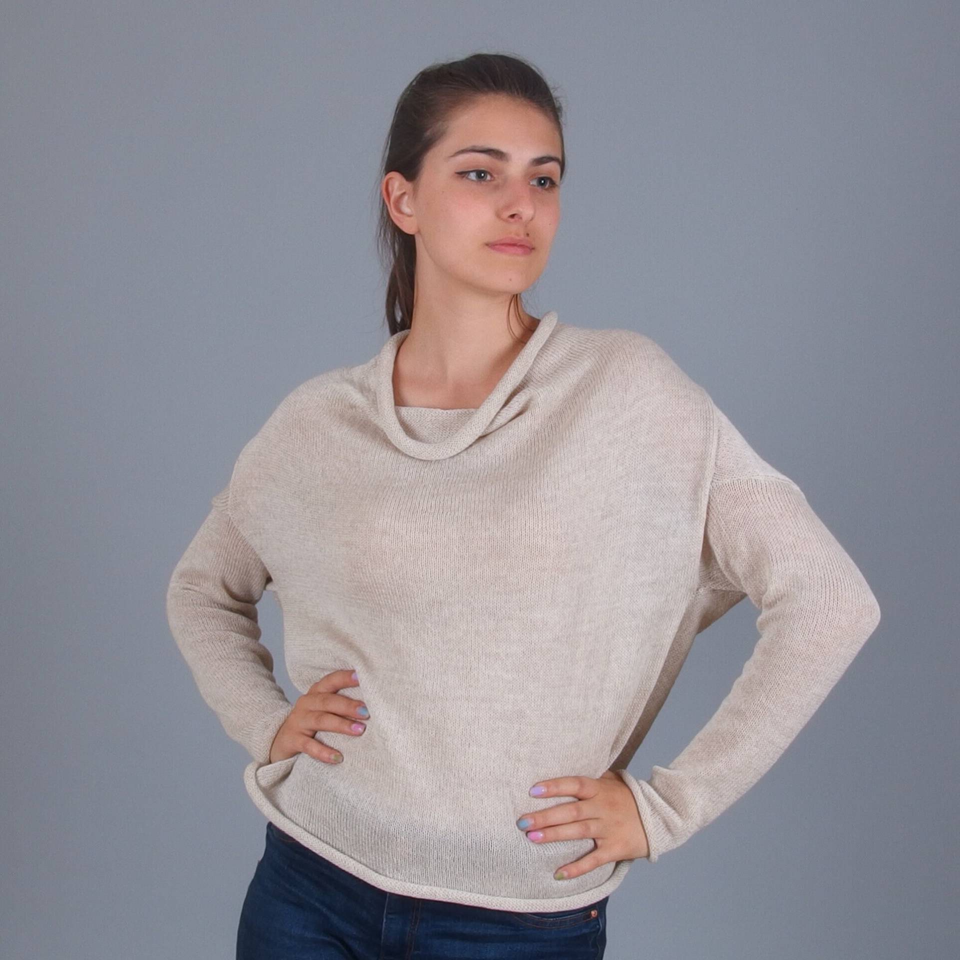 Übergroßer Pullover Aus Merinowolle, Kuschliger Langarm-Herbstpullover, Warmer Winterpullover, Damenpullover Reiner Extrafeiner Wolle von Merinossa
