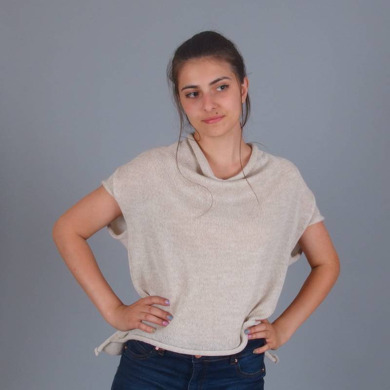 Übergroßes Merino-Wolltop, Gemütliche Ärmellose Bluse, Warmer Herbst - Und Winterpullover Aus Reiner Wolle von Merinossa