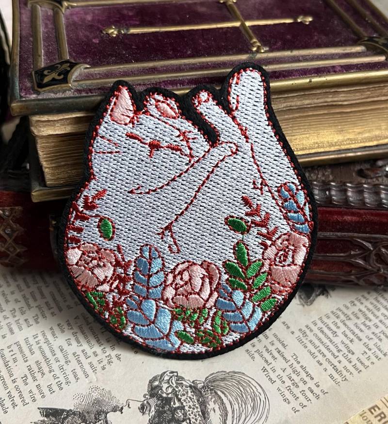 Flower Cat Patch | Blumen Katze| Aufnäher Iron On Diy Gothic Alternative von Meriscordia