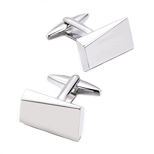Merit Ocean Manschettenknöpfe Herren Silber Cufflinks Manschetten Knopf für Männer Hemd Edelstahl Hochzeit Geburtstag Geschenk Valentinstagsgeschenk von MERIT OCEAN