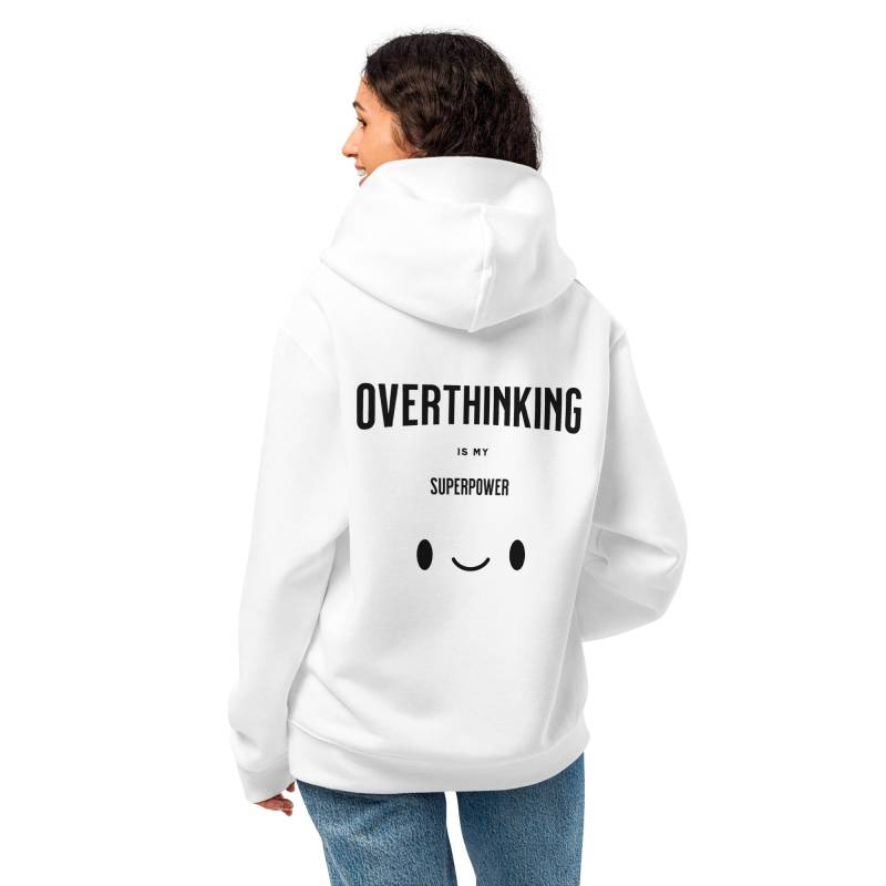 Overthinking Hoodie - Funny Mental Health Sweatshirt Minimalist Self Care Gift Cozy Aesthetic For Anxious Minds, Oversized von MerkerHarmsDesigns