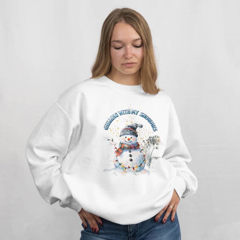 Süßer Schneemann, Winterliches Motiv Für Sweatshirt, Weihnachtsdesign, Lustiges Schneemannmotiv, Geschenkidee Zu Weihnachten von MerkerHarmsDesigns