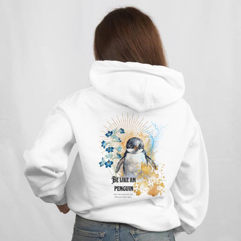 Tierisch Cool - Pinguin Hoodie Mit Süßem Motiv, Cozy Streetwear Für Damen Und Herren, Oversized Hoodie von MerkerHarmsDesigns