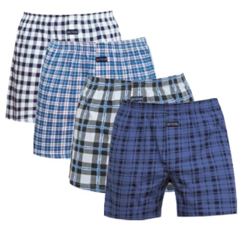 Merking Herren Boxershorts Unterhosen Männer Baumwolle Unterwäsche 100% Gewebte Shorts 3/4/5er Pack SJDK2201M-4Pack01-XL von Merking