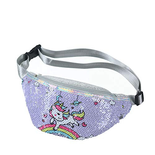 Merkts Glitzer-Bauchtasche Mädchen, Pailletten-Hüfttasche mit verstellbarem Gürtel Kinder, Sport, Laufen, violett (Violett) - 138294141084515 von Merkts