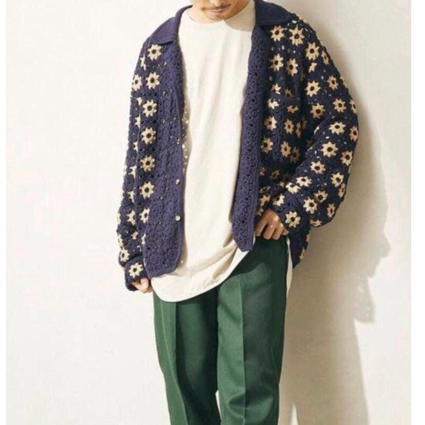 Gehäkelte Oma Square Strickjacke Overshirt Im Urban Style von MerladaBoutique