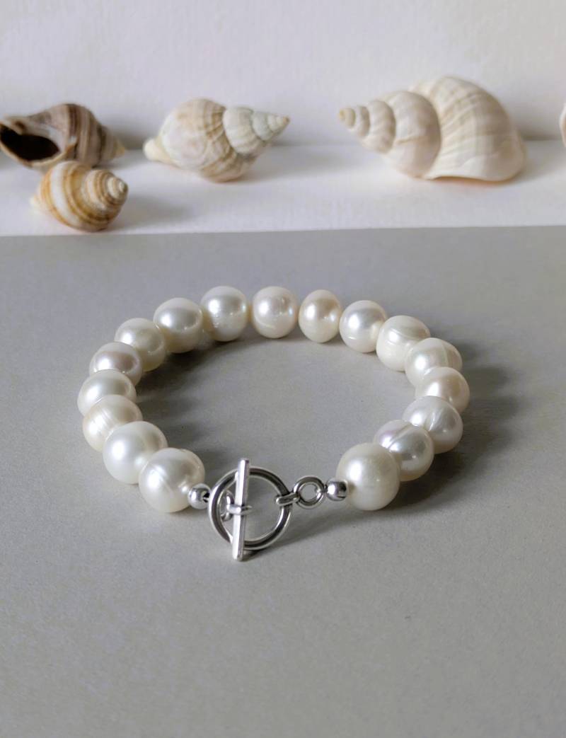 10 Mm Süßwasserperlenarmband Knebelverschluss 10 Mm Süßwasserperlenarmband Knebelverschluss von MerlesJewellery