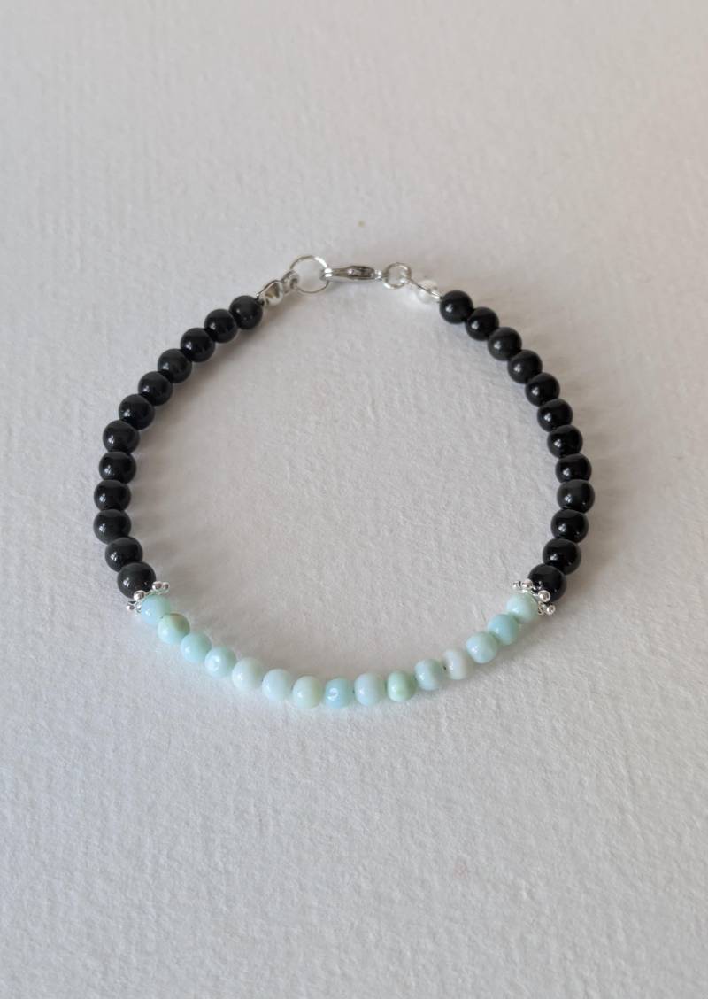 Armband Peru Opal Obsidian Silber von MerlesJewellery