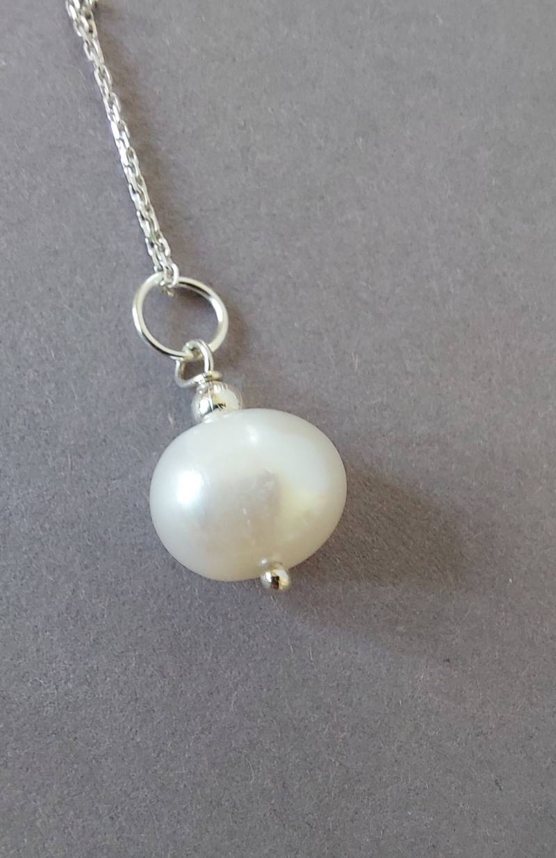 Brautschmuck Zuchtperle 11 Mm An Kette Silber Brautschmuck Zuchtperle 11 Mm An Kette Silber von MerlesJewellery