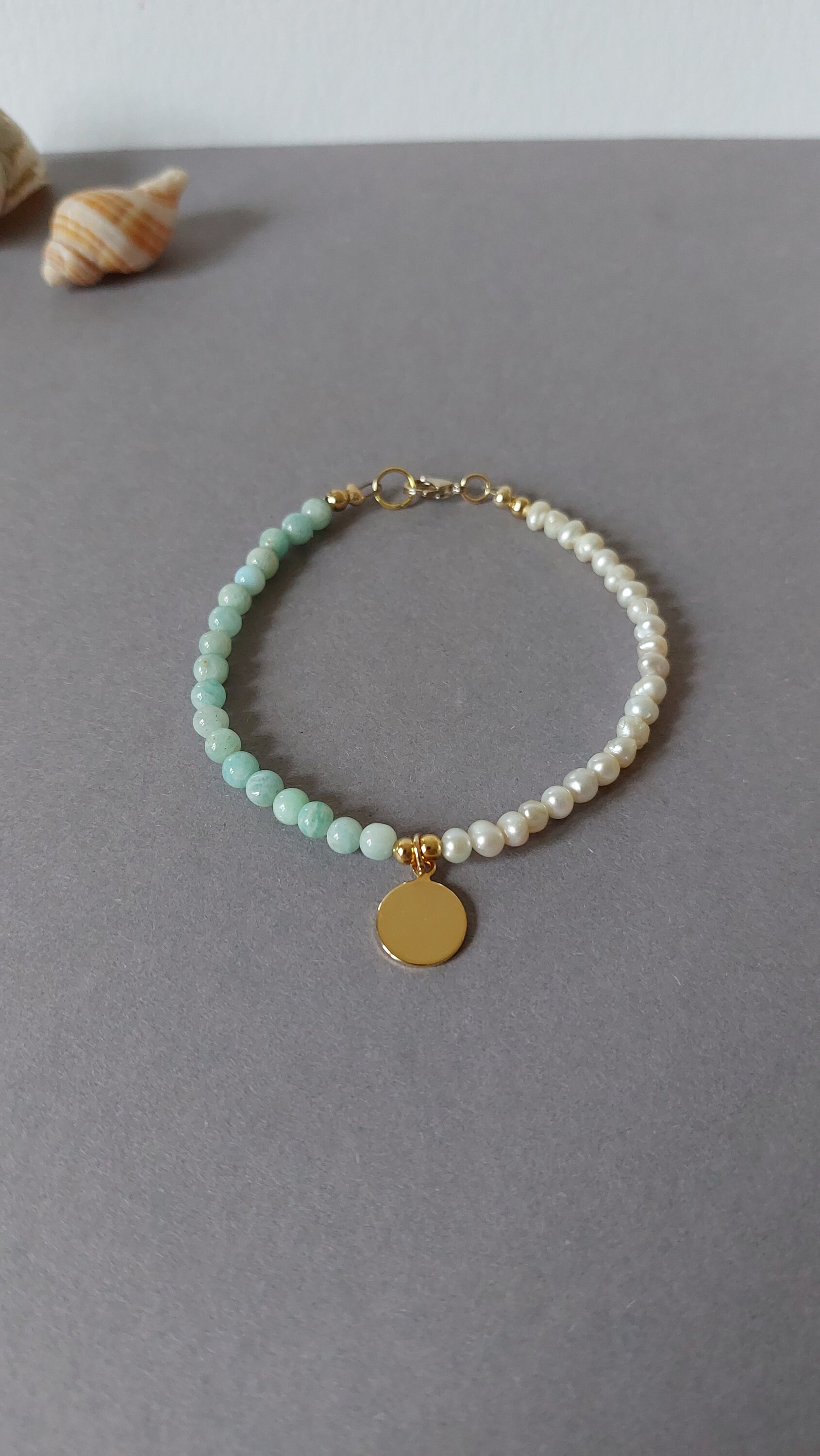 Halb Perle Halb Peru Opal Armband Gold Halb Perle Halb Peru Opal Armband Gold von MerlesJewellery