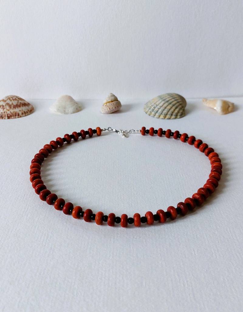 Halskette Schaumkoralle Spinellperlen Silber von MerlesJewellery