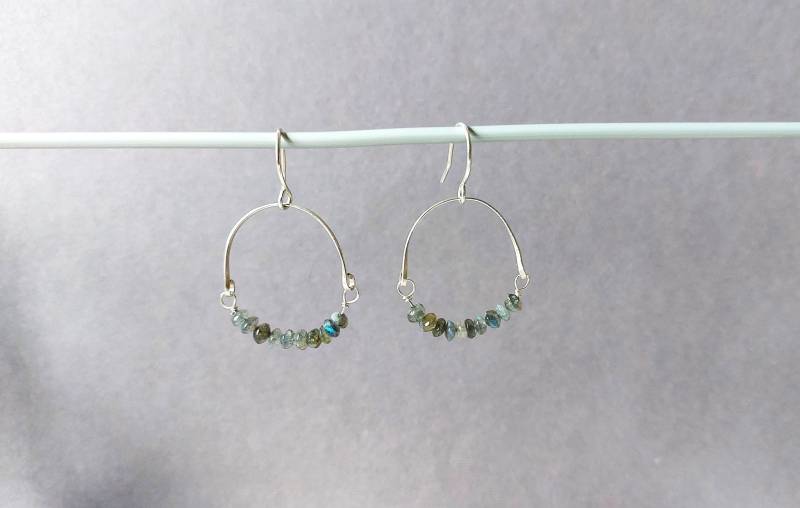 Labradoritperlen, 925 Sterling Silber Ohrhänger von MerlesJewellery