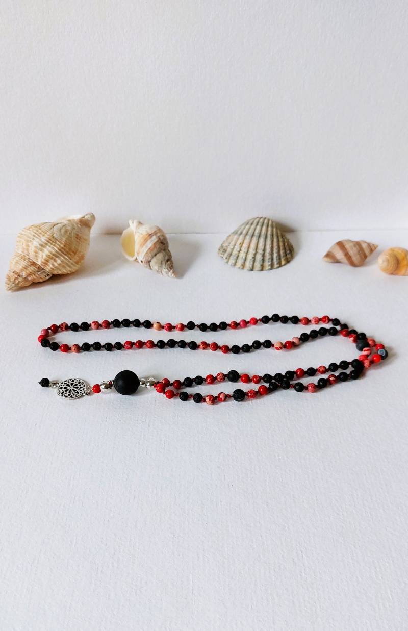 Mala Kette Sea Sediment Terra Jaspis Lava Handgefertigt von MerlesJewellery